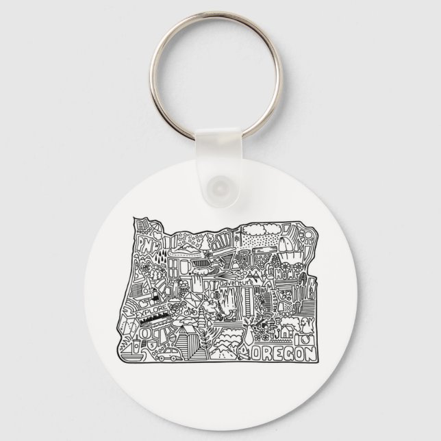 Oregon Doodle Keychain Nyckelring (Framsida)
