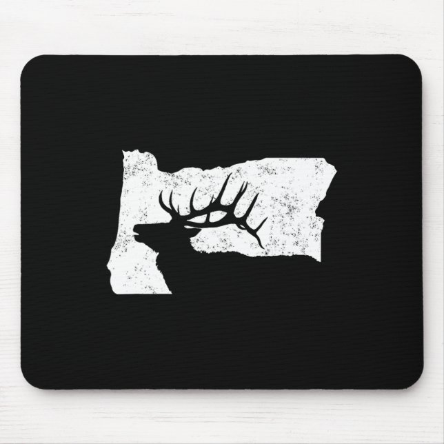 Oregon Elk Hunting Shirt - Bull Elk State Shape Musmatta (Framsidan)
