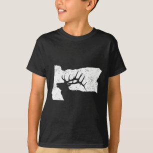 Oregon Elk Hunting Shirt - Bull Elk State Shape T