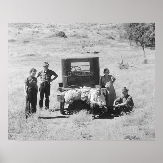 Oregon eller ingenting, 1936. Vintage foto Poster (Framsidan)