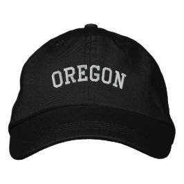 Oregon Embroized Justable Cap Black Broderad Keps