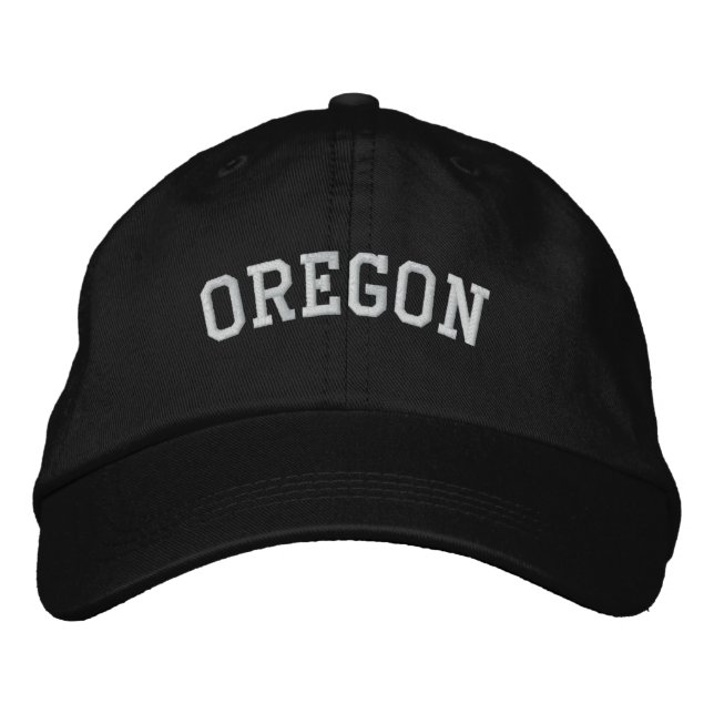 Oregon Embroized Justable Cap Black Broderad Keps (Framsida)