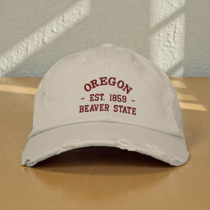 Oregon Est 1859 Bäverstaten Broderad Keps
