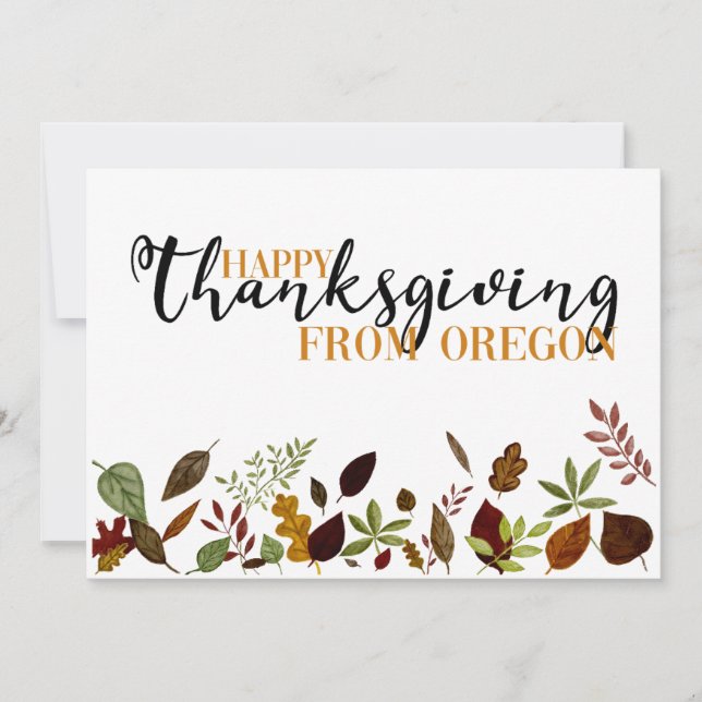 Oregon Fall Foliage Thanksgiving Card Julkort (Framsida)