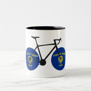 Oregon Flagga Cycling Två-Tonad Mugg