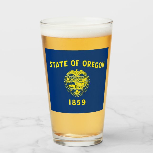 Oregon flagga glaskopp (Framsida fylld)