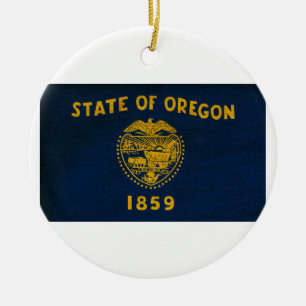 Oregon flagga julgransprydnad keramik
