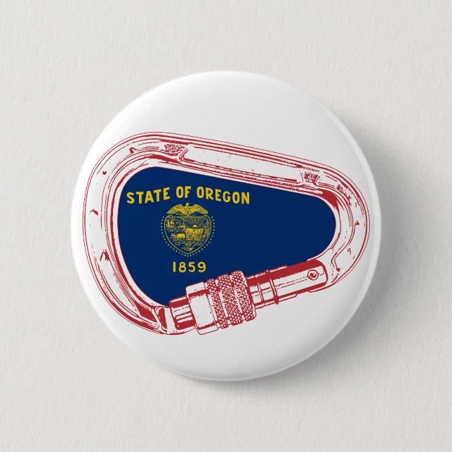 Oregon Flagga klättringsbrickor Knapp (Framsida)