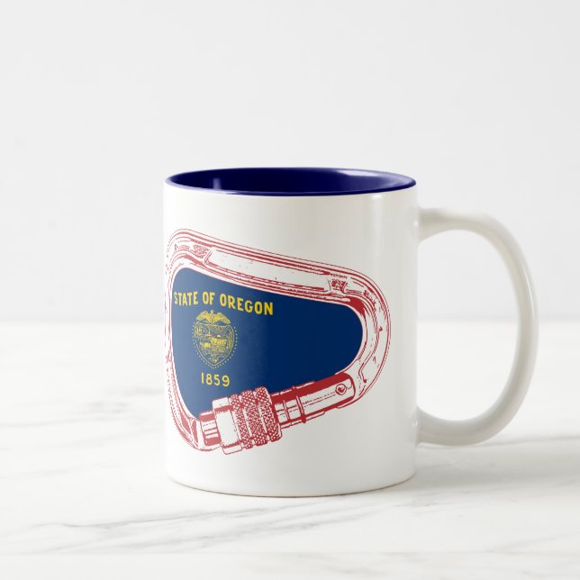 Oregon Flagga klättringsbrickor Två-Tonad Mugg (Höger)