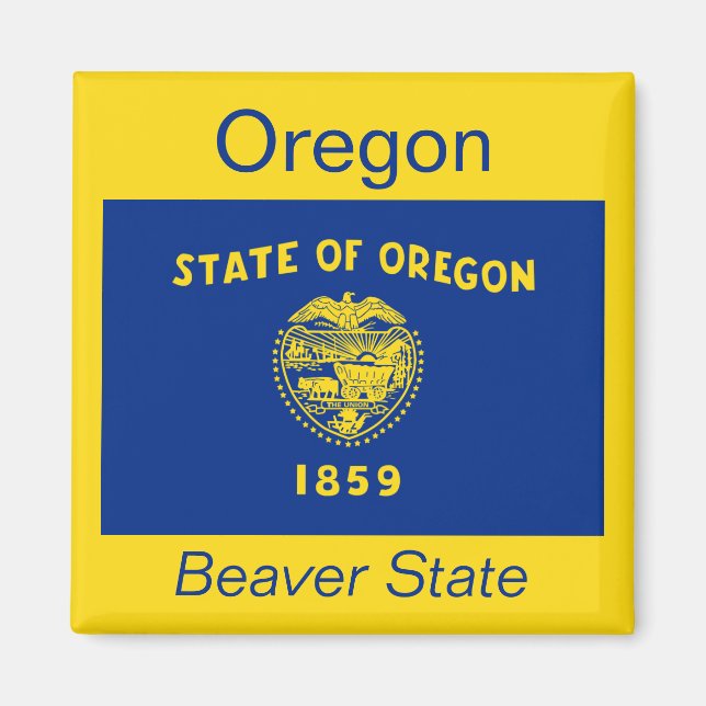 Oregon Flagga Magnet (Framsidan)