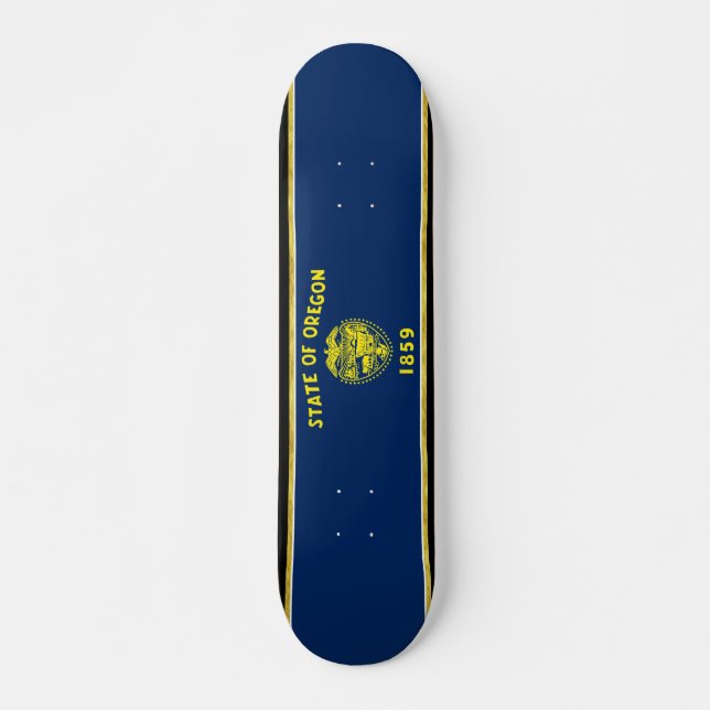Oregon flagga mini skateboard bräda 18,5 cm (Framsida)