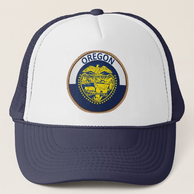 Oregon Flagga Seal Truckerkeps (Framsida)