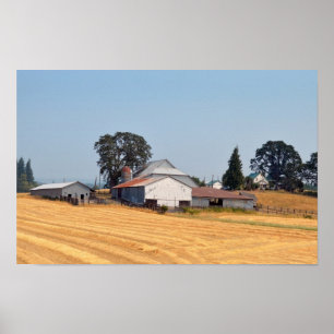Oregon gård och skördade vete fält poster