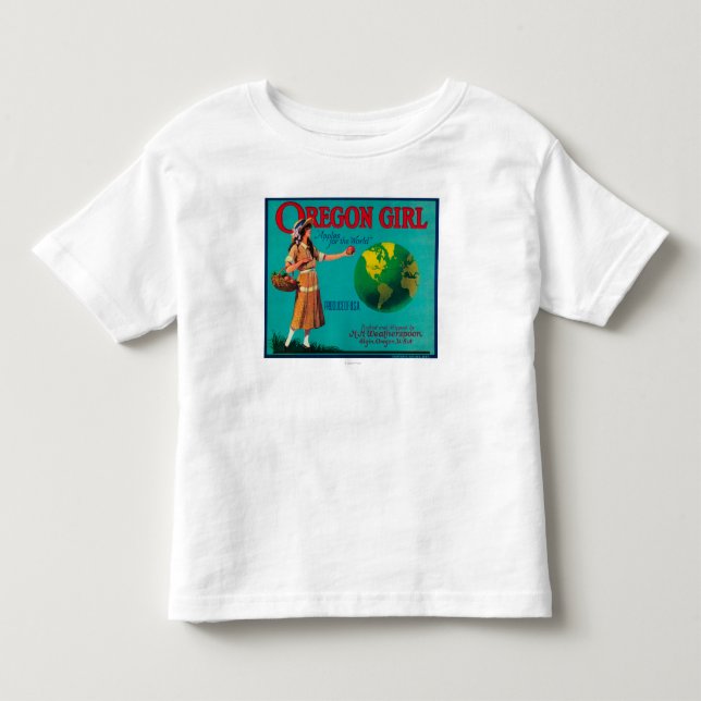 Oregon Girl Apple Låda LabelElgin, ELLER Tee Shirt (Framsida)