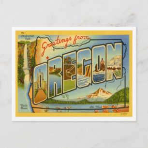 Oregon Hälsning från USA Stater Vykort