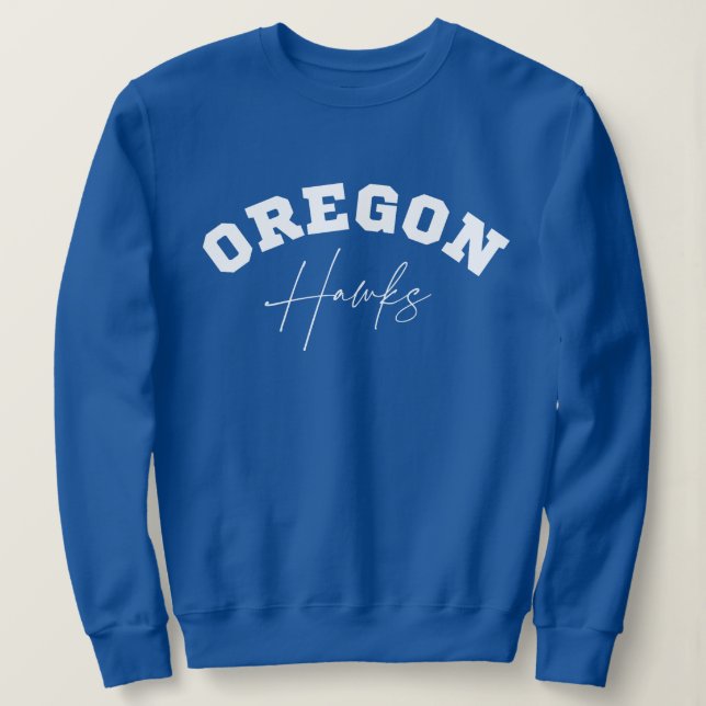 Oregon Hawks Women's Crew Nacke Sweatshirt T Shirt (Design framsida)
