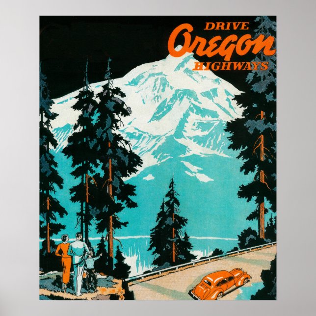 Oregon Highways Advertising Poster (Framsidan)