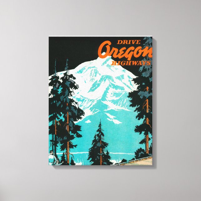 Oregon Highways Advertising Poster Canvastryck (Framsida)
