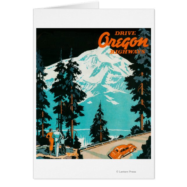 Oregon Highways Advertising Poster Hälsningskort (Framsidan)