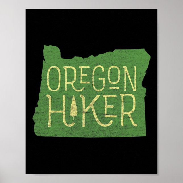 Oregon Hiker utomhus, klickretro som döljer Äventy Poster (Framsidan)