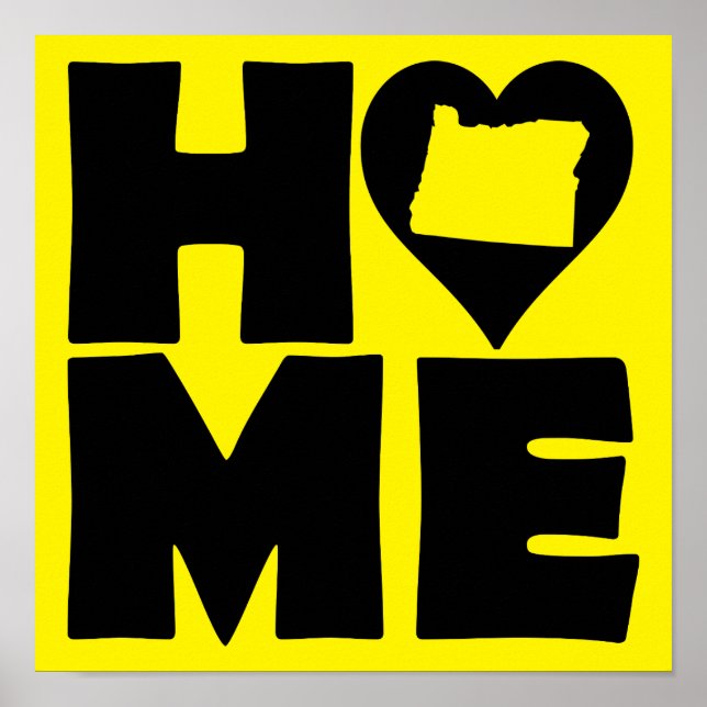 Oregon Home Heart State Poster Sign (Framsidan)