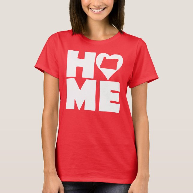 Oregon Home Heart State Tees T-Shirt (Framsida)
