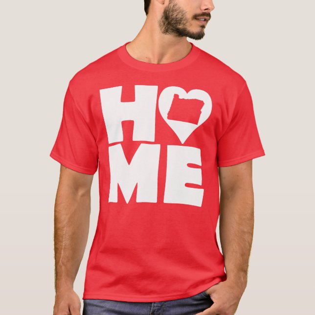 Oregon Home Heart State Tees T-Shirt (Framsida)