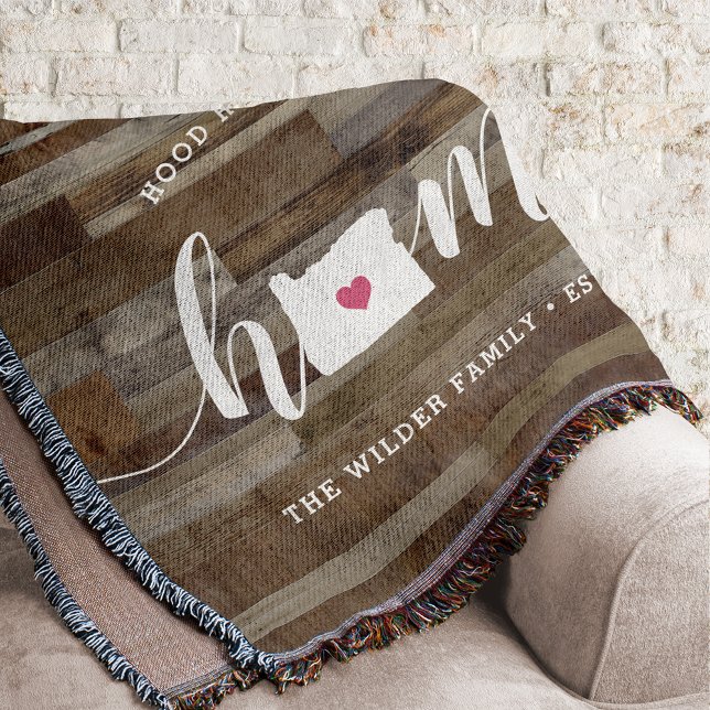 Oregon Home State Personlig Rustic Wood look Filt (Skapare uppladdad)