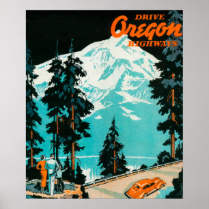 Oregon huvudvägar som annonserar affischen poster