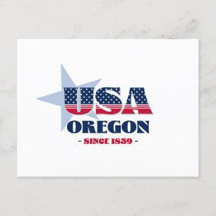 Oregon i rött, vitt och blått vykort
