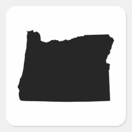 Oregon i svart och vitt fyrkantigt klistermärke