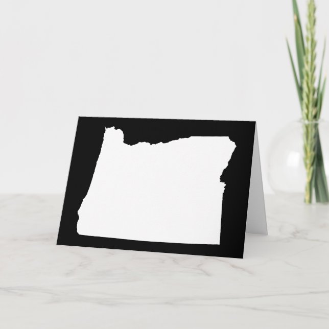 Oregon i vitt och svart kort (Framsida)