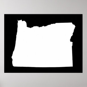 Oregon i vitt och svart poster
