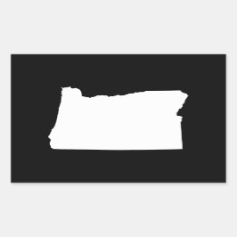 Oregon i vitt och svart rektangulärt klistermärke