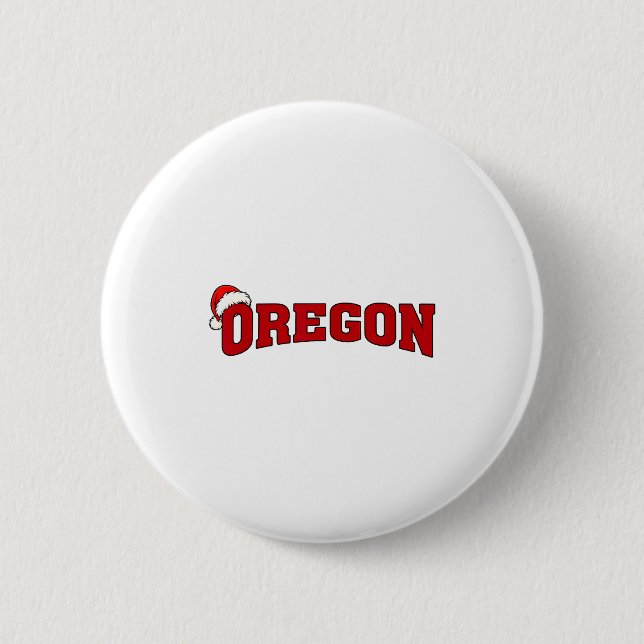 Oregon jul Santa hatt Retro Throwback souvenir Knapp (Framsida)