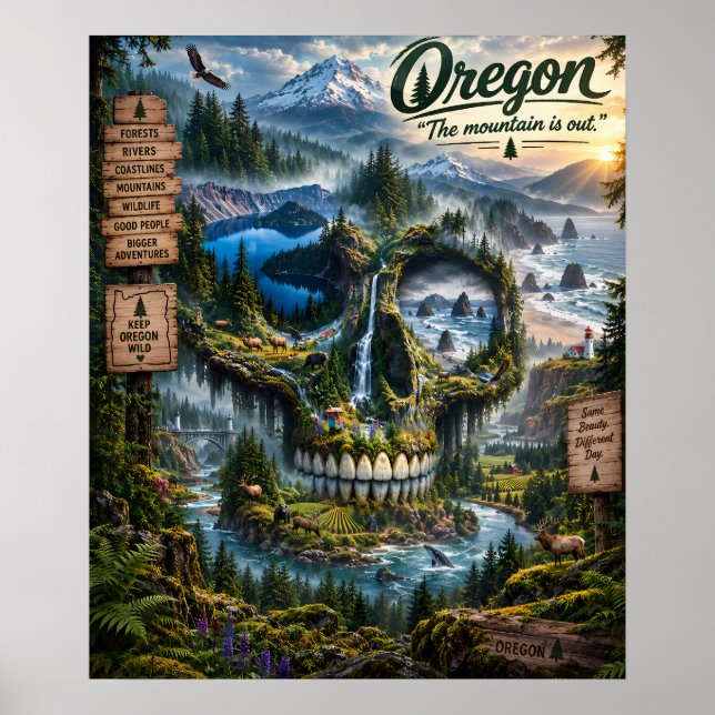 Oregon Kalle Konsttryck | State of Mind Poster (Framsidan)