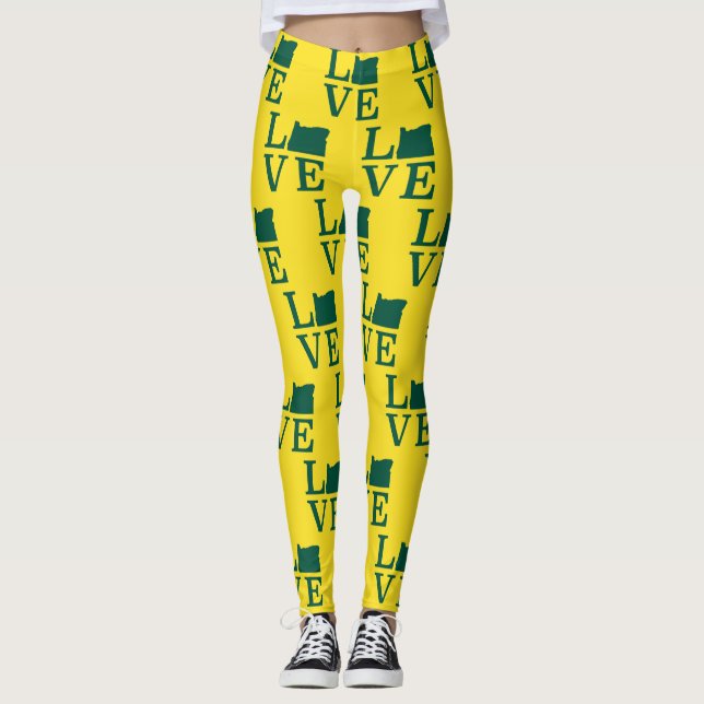 Oregon KÄRLEK Grönt Leggings (Framsida)