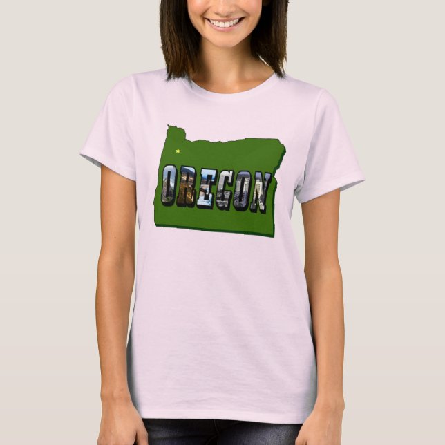 Oregon Karta disposition och Bild T-shirt (Framsida)