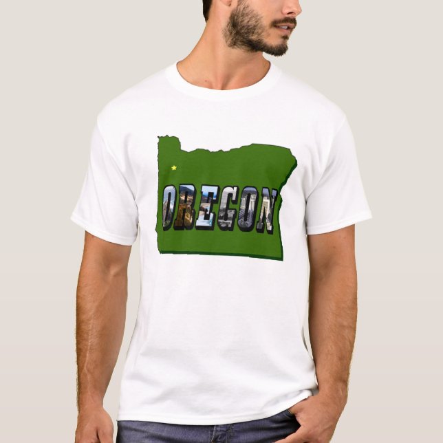 Oregon Karta disposition och Bild Tee (Framsida)