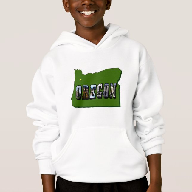 Oregon Karta disposition och Bild Tee Shirt (Framsida)