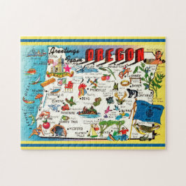 Oregon Karta Jigszle Puzzle Pussel