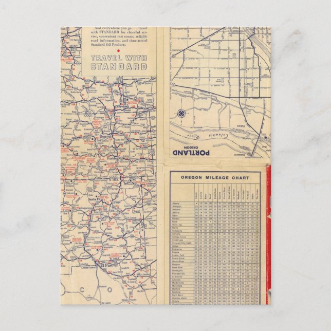 Oregon karta vykort (Framsida)