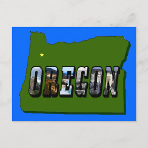 Oregon kartkontur och bildtext vykort