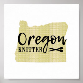 Oregon Knitter Black + Guld Craft Room Poster