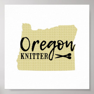 Oregon Knitter Black + Guld Craft Room Poster