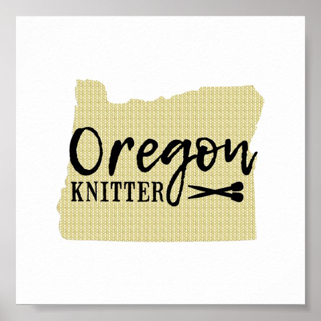 Oregon Knitter Black + Guld Craft Room Poster (Framsidan)