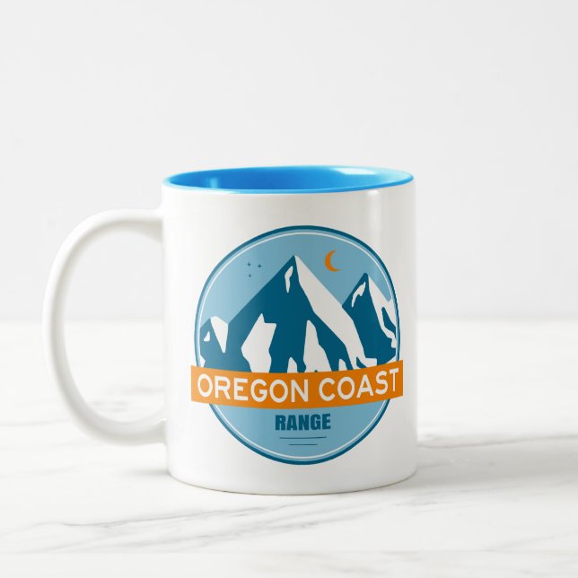 Oregon kust bergskedja stjärnor måne Två-Tonad mugg (Vänster)