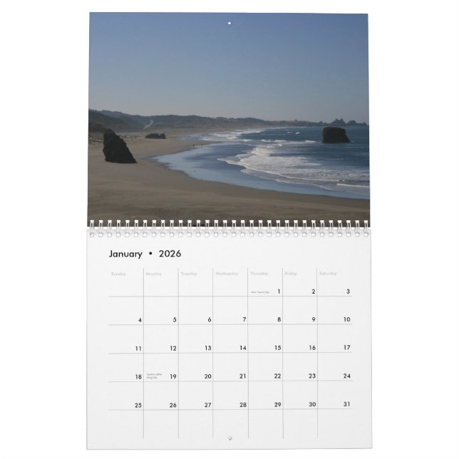 Oregon kusten 2012 kalender (Jan 2026)