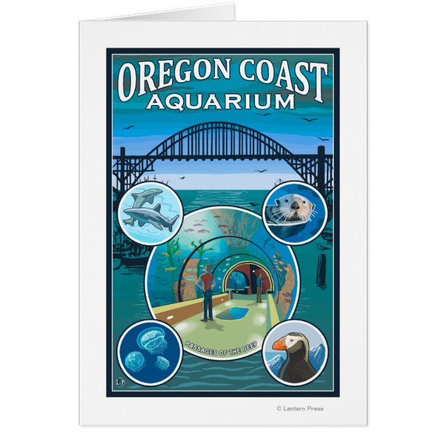 Oregon Kusten Aquarium Hälsningskort (Framsidan)