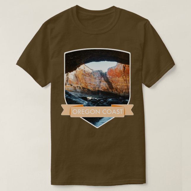 Oregon Kusten CaveTravel-fotografi i PNW T Shirt (Design framsida)